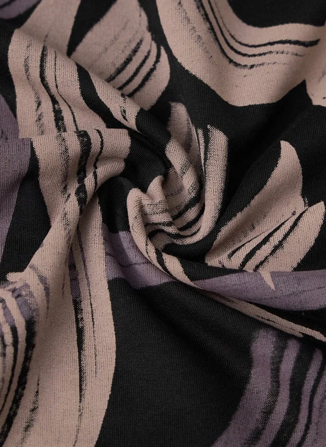 The Souled Store  The Souled Store Men's Oversized Fit Abstract Printed Black T-Shirt  | Best Price UAE