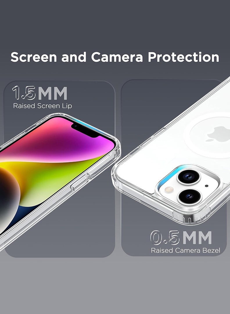 Case Up Premium Clear MagSafe Case For iPhone 13/ 14 [Compatible with MagSafe] Anti-Yellowing Slim Transparent Phone Case Protective Magnetic Cover for iPhone 13/ 14 6.1 Inch - Image 4
