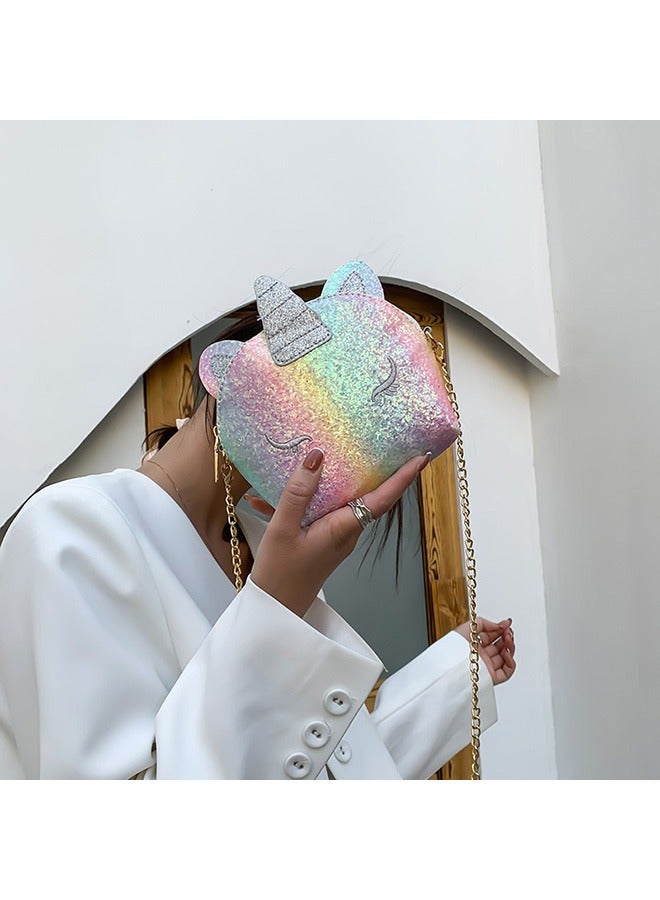 Fashionable children's unicorn cute shoulder bag shopping bag travel bag - Image 3