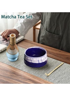 Dominy Matcha Set,Matcha Tea Set, Matcha Ceremony Accessory - Matcha Whisk, Ceramic Bowl and Whisk Holder, Traditional Scoop, The Perfect Set to Prepare a Traditional Cup of Matcha(Blue)  - Image 2