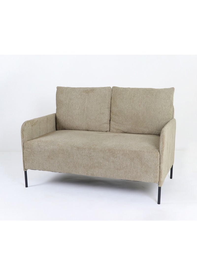 Generic 2-Seater Sofa in Beige Fabric – Compact Couch for Small Spaces 