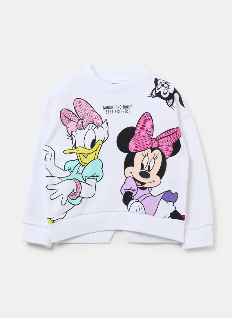 او في اس Sweatshirt with Minnie Mouse and Daisy Duck print with diamantÃ©s