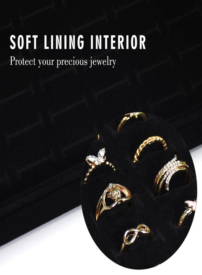 Siveit صندوق تنظيم عرض حلقات سيفيت (100 فتحة، أسود) - Image 2