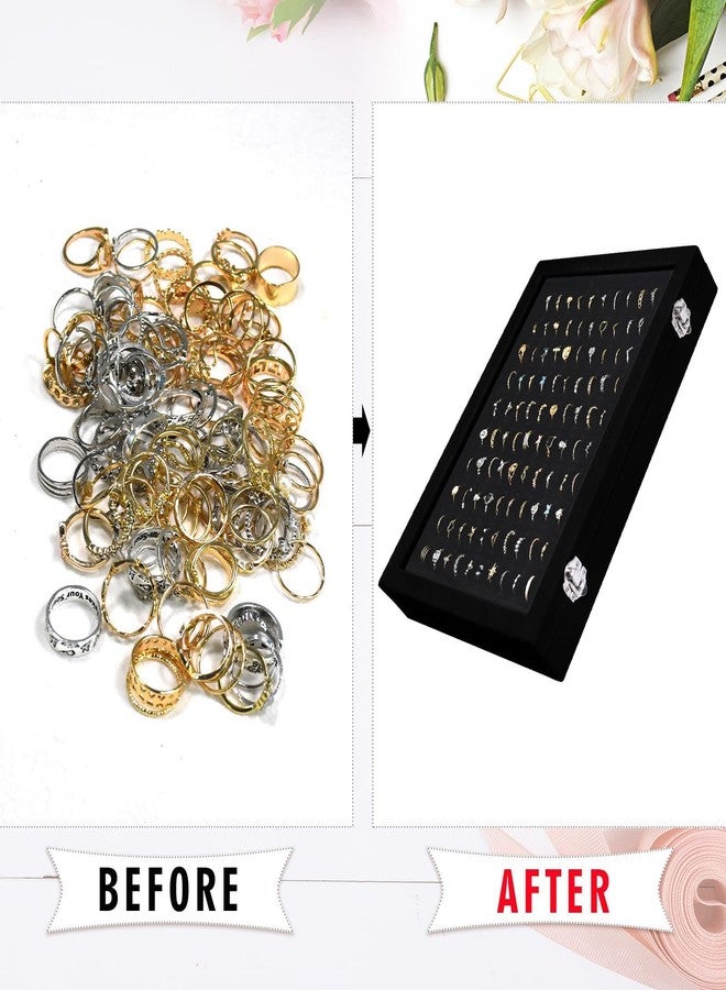 Siveit صندوق تنظيم عرض حلقات سيفيت (100 فتحة، أسود) - Image 5