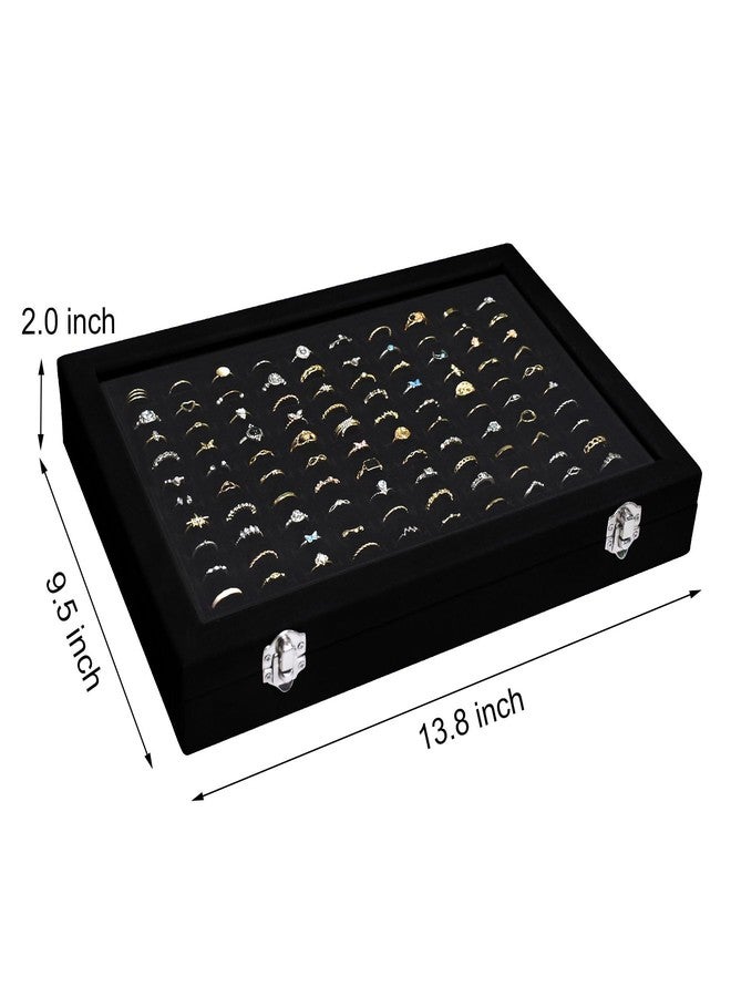 Siveit صندوق تنظيم عرض حلقات سيفيت (100 فتحة، أسود) - Image 3