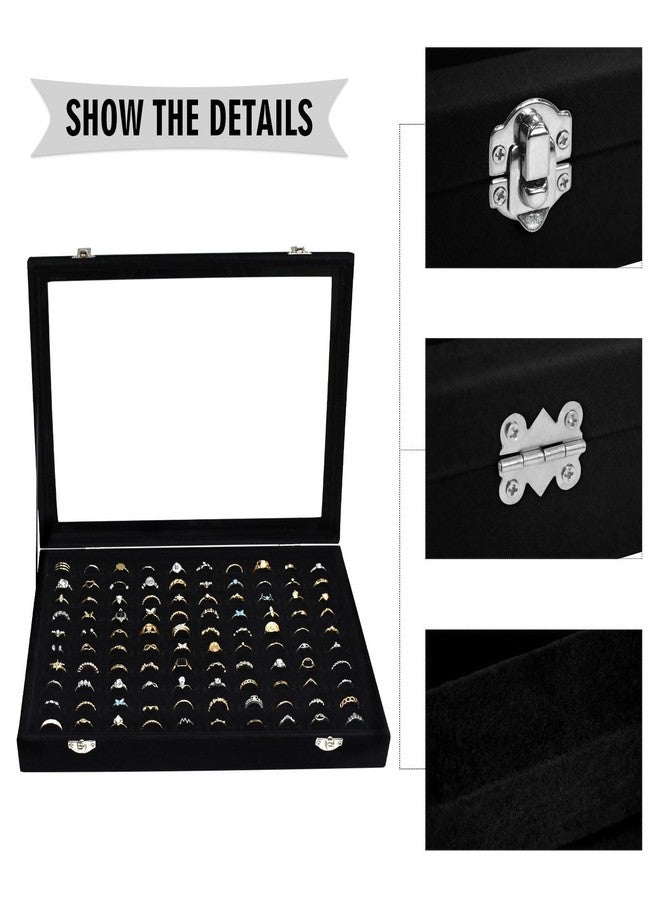 Siveit صندوق تنظيم عرض حلقات سيفيت (100 فتحة، أسود) - Image 4