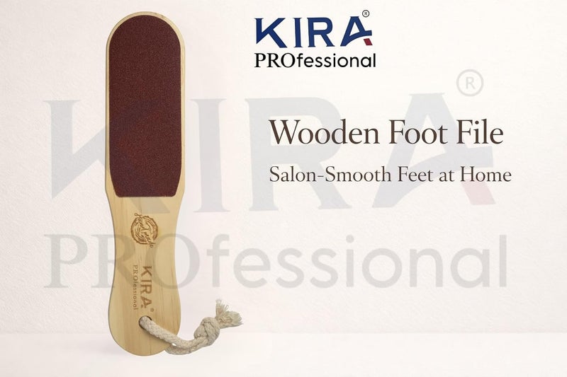 KIRA Foot File Callus Remover - Wooden Pedi Foot Scrubber Filer for Dead Skin - Double Sided Foot Scraper Exfoliator for Dry and Wet Feet Care - Spa Quality Foot Rasp Grater Pedicure Tools (1) - Image 4