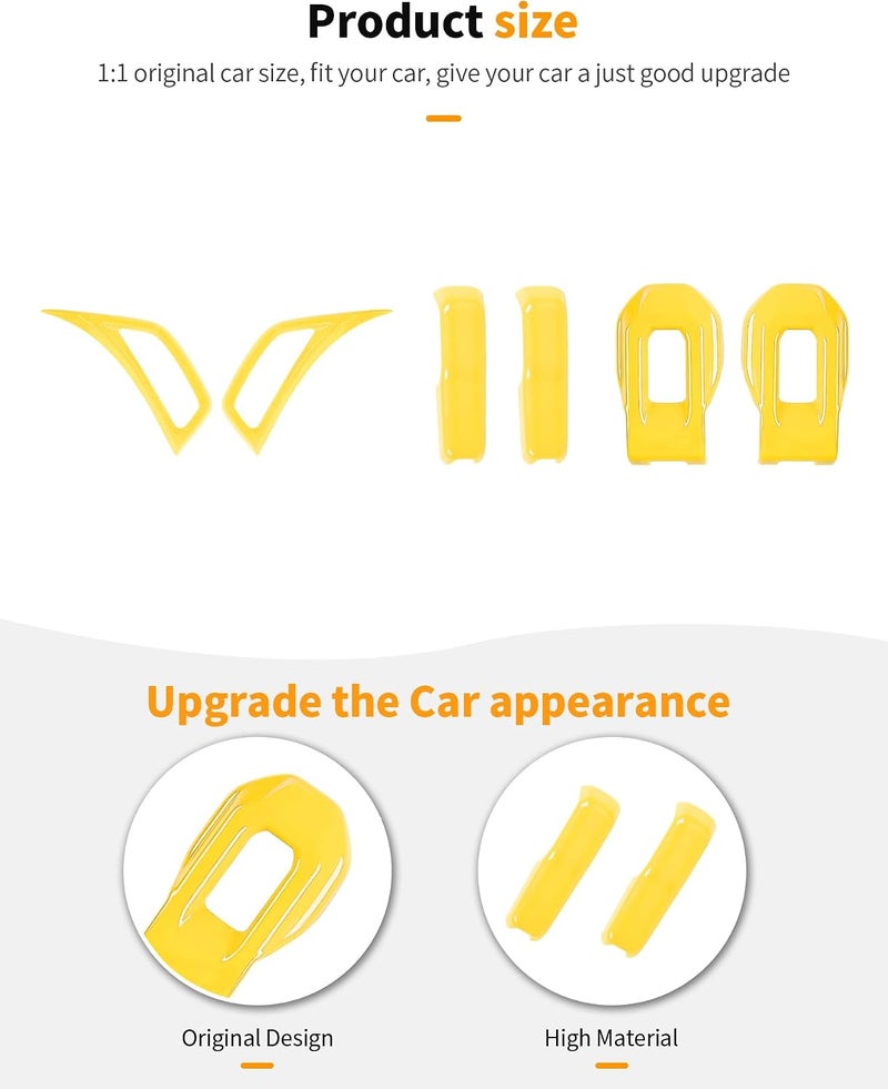 Hoolcar Hood Hinge & Hood Latch & Side Fender Air Vent Cover Kit for 2018-2026 Jeep Wrangler JL JLU & Gladiator JT ABS Exterior Accessories Cover Trim, 6PCS Yellow - Image 4