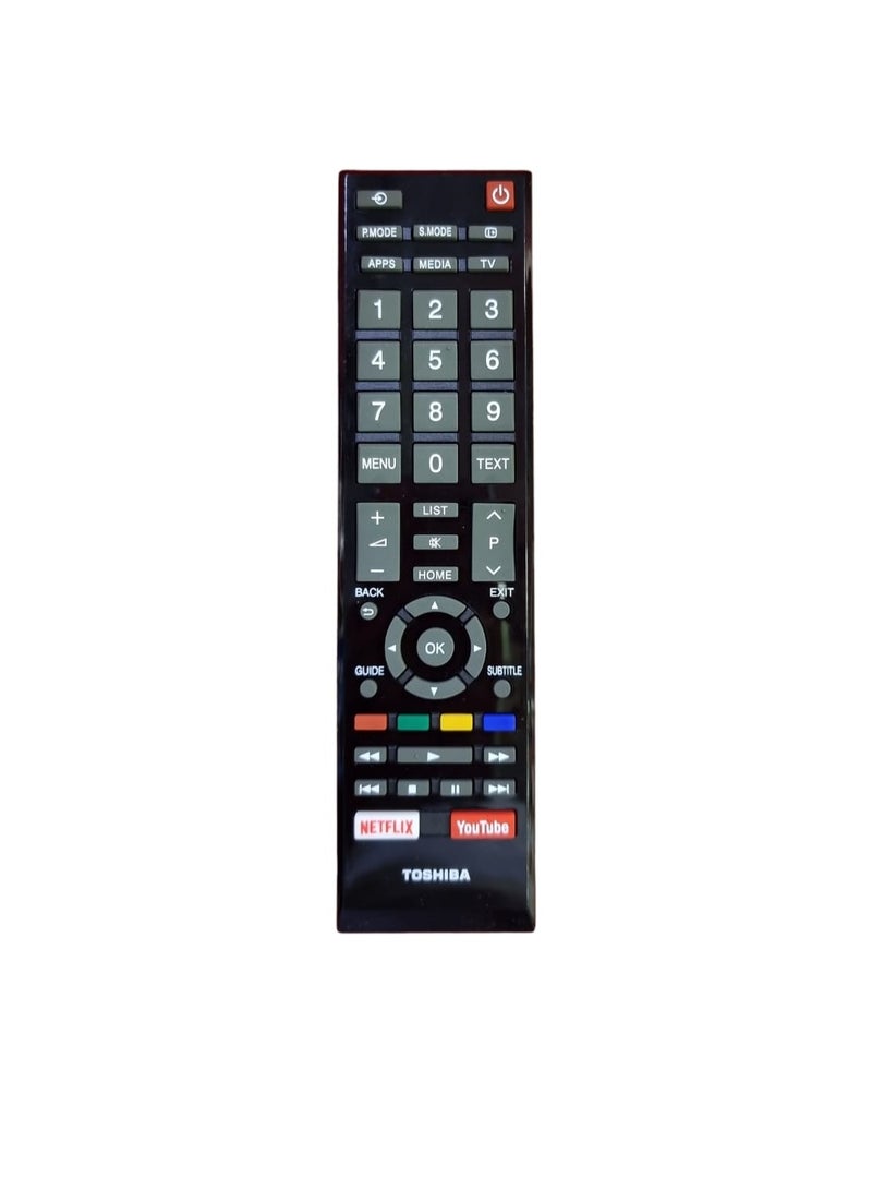 Replacement TV Remote Control For Toshiba LED Smart Televisions Black