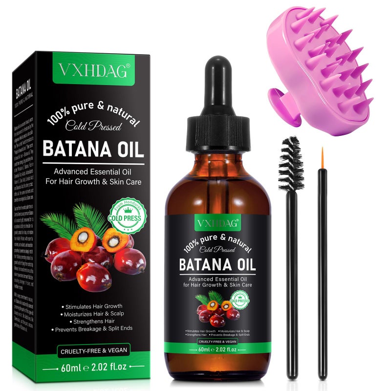 Batana Oil for Hair Growth and Nourishment  Scalp Massager Included Honduras Pure  Natural Oil for Split Ends Elimination Enhanced Hair and Skin Radiance All Hair Types 202 fl oz