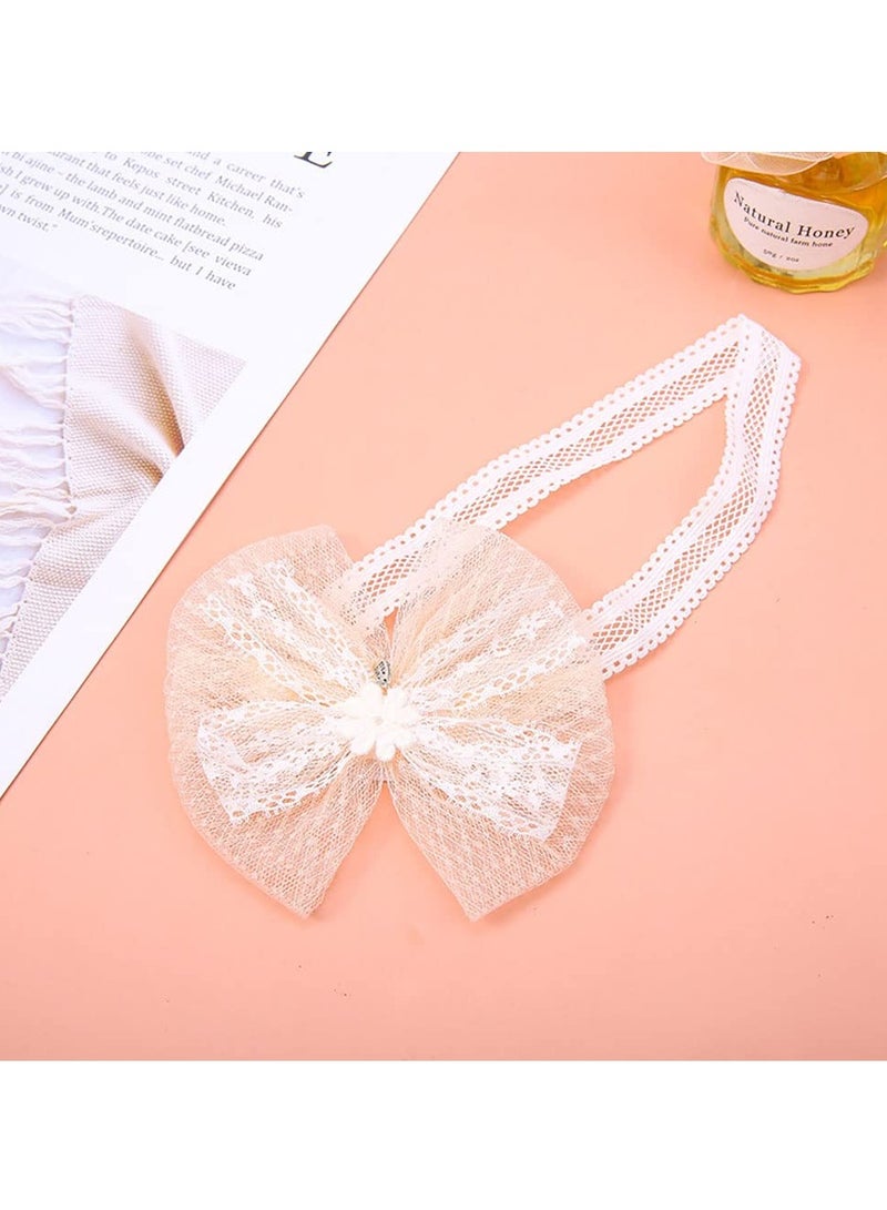 Loquat Bow-knot Headband for Baby Girls - Soft Lace Floral Hairbands, Ideal for Newborns, Infants, and Toddlers Hair Accessories - Image 4