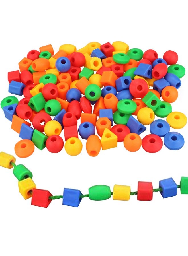 RAINBOW TOYFROG Lacing Beads for Toddlers (60 Stringing Beads,4 Strings) -Educational Montessori Preschool Activities,Toddler Sensory Occupational Therapy Toys Autism OT (with Storage Bag)  - Image 1