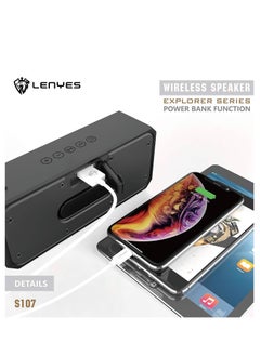 Lenyes Lenyes 20W Wireless Bluetooth Speaker - IPX7 Waterproof, 4000mAh Battery, 28H Playtime, Quick Charging, Double Bass, Durable Design, Available in Black  - Image 3