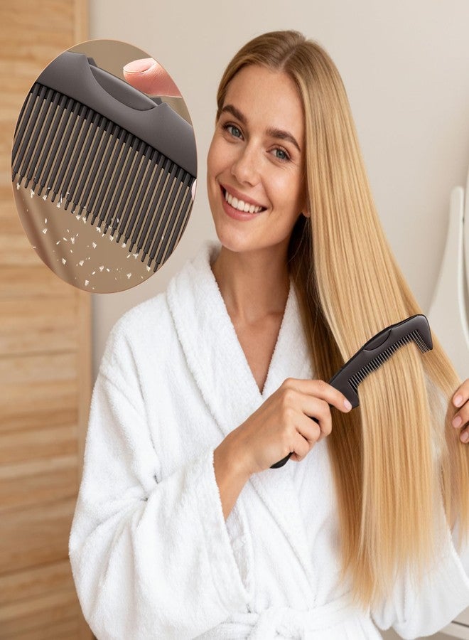 EHBELIF Dandruff Comb 2PC Upgraded Fine Tooth Scalp Detox Comb Lice for Women, Men & Kids Scalp Detoxing, Sweep & Massage Hair Brush Tool with Elegant Box for Hair Care(Brown) - Image 2
