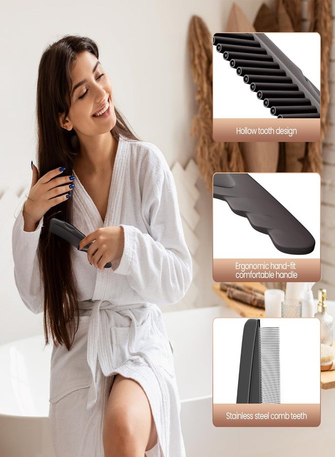 EHBELIF Dandruff Comb 2PC Upgraded Fine Tooth Scalp Detox Comb Lice for Women, Men & Kids Scalp Detoxing, Sweep & Massage Hair Brush Tool with Elegant Box for Hair Care(Brown) - Image 5