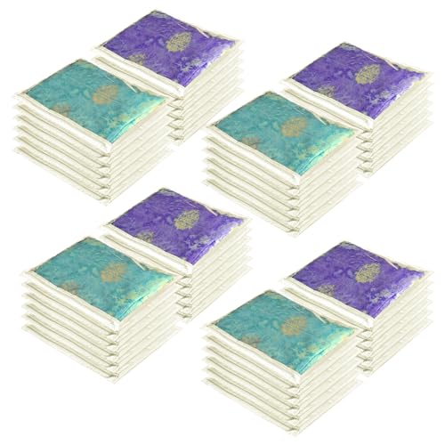 Kuber Industries Pack of 48 Saree Cover | Dress Packing Bags with Zip | Saree Pouches for Storage | Clothes Organizer for Wardrobe | Ivory - Image 1