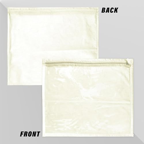 Kuber Industries Pack of 48 Saree Cover | Dress Packing Bags with Zip | Saree Pouches for Storage | Clothes Organizer for Wardrobe | Ivory - Image 3