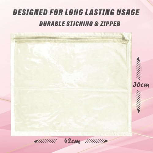 Kuber Industries Pack of 48 Saree Cover | Dress Packing Bags with Zip | Saree Pouches for Storage | Clothes Organizer for Wardrobe | Ivory - Image 4