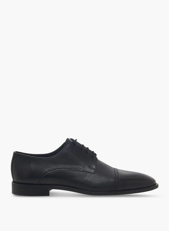 دوتشيني Men Lace-Up Leather Derby Shoes