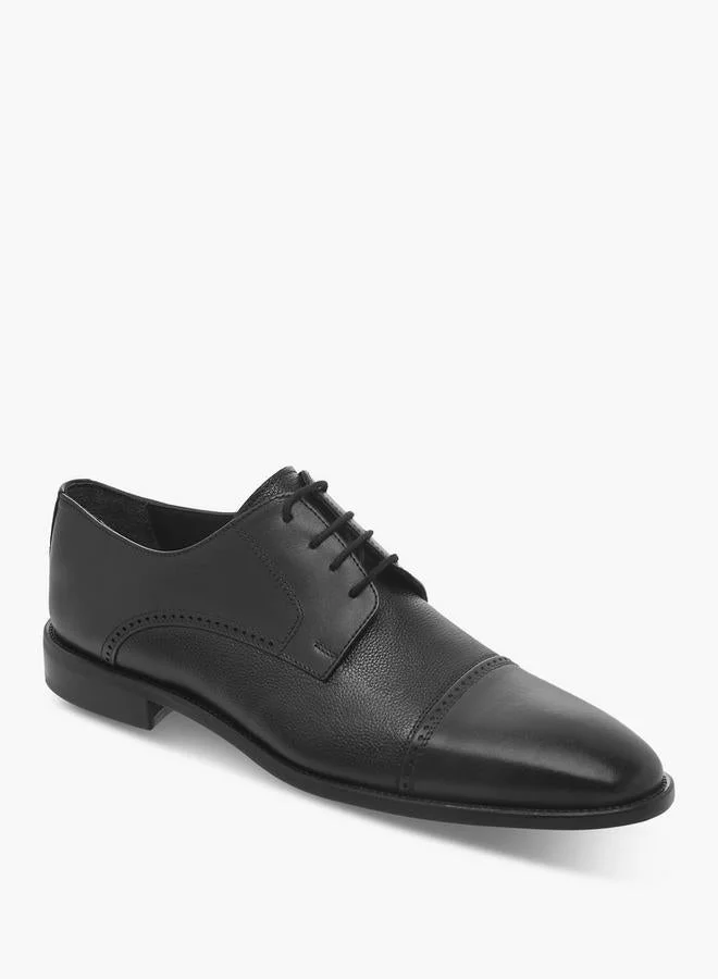 دوتشيني Men Lace-Up Leather Derby Shoes