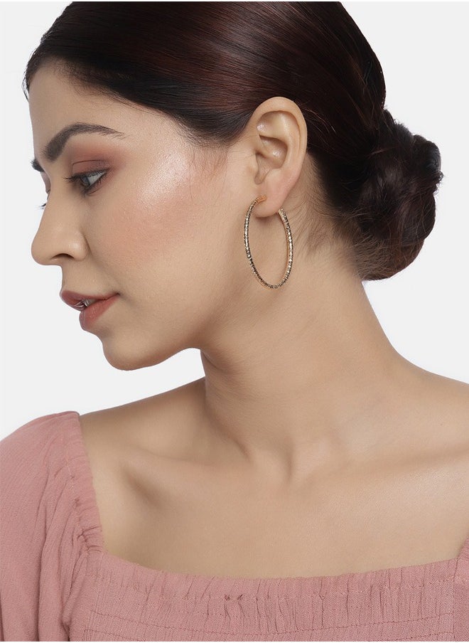 Just Peachy Just Peachy Gold Plated Earrings for Women & Girls, Ear Bali for Ladies, Latest Design, 2 Gold-Plated Spherical Shaped Studs In Gold & White Beads Earrings for Birthdays Gifts, Anniversary, Pack of 6  - Image 2