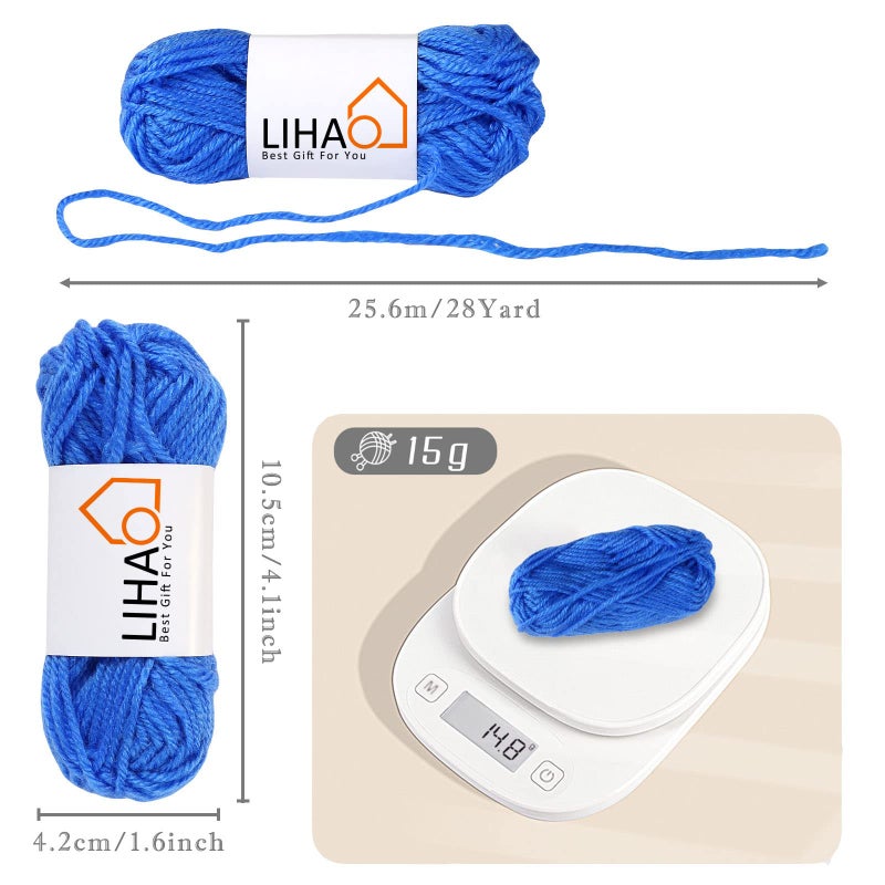 LIHAO 24 Acrylic Yarn Skeins for Knitting Mini Yarn Assorted Colors for Crochet Crafts DIY Gift â€” 100% Acrylic, 15g - Image 2