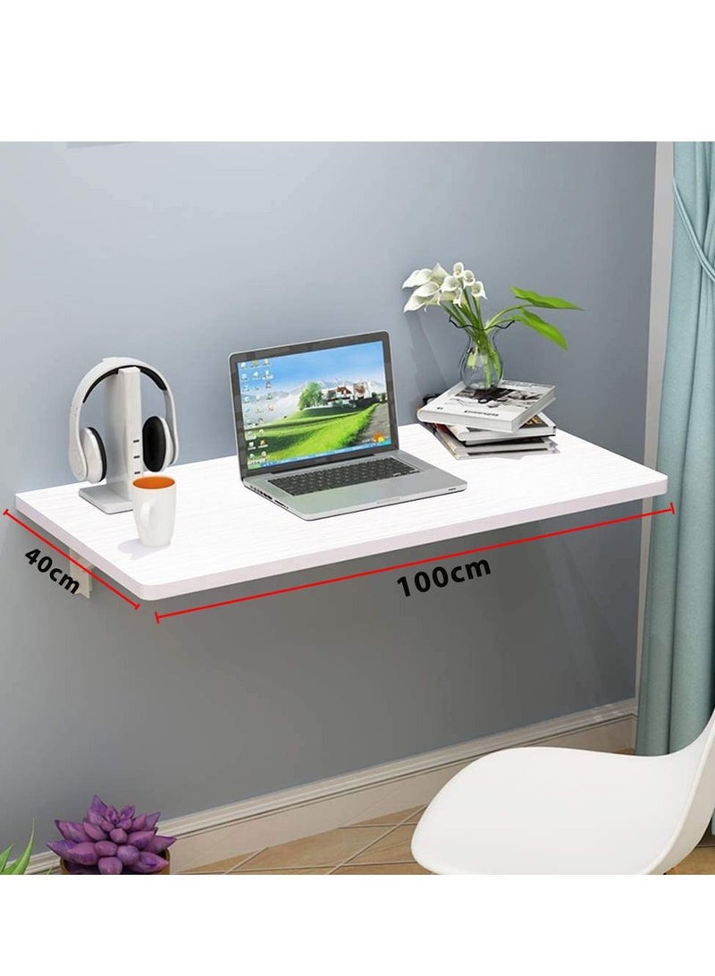 CATANES Folding Table Wall Mounted Computer Desk White 40*100 cm - Image 3