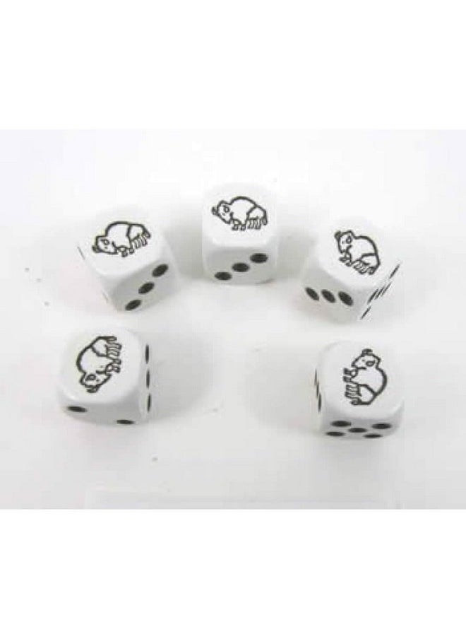 Koplow Games Bison Dice Game White Opaque Dice with Black Pips D6 16mm (5/8in) Koplow Games  - Image 2