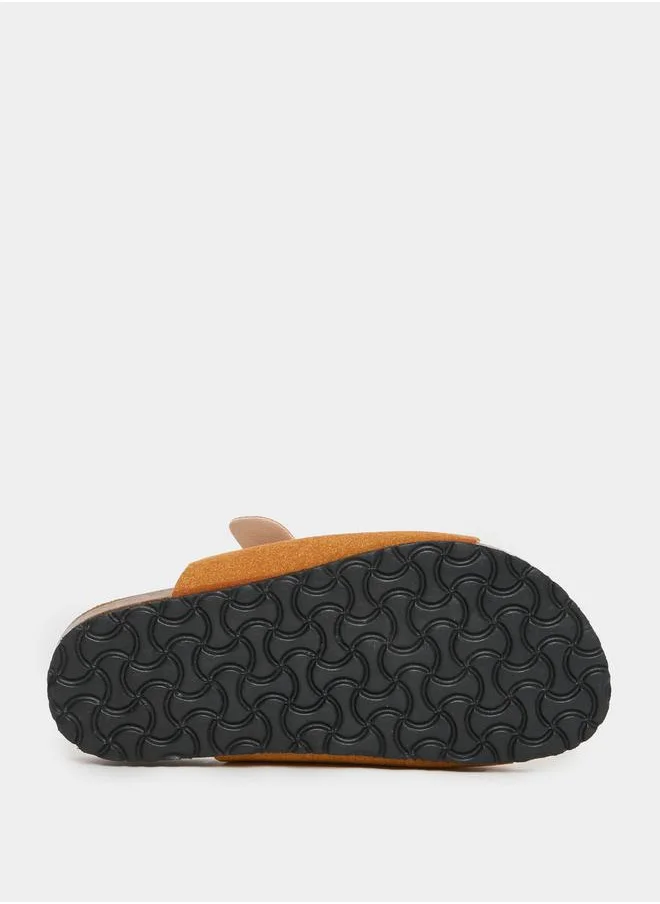 Styli Suede Look Soft Footbed Sandals