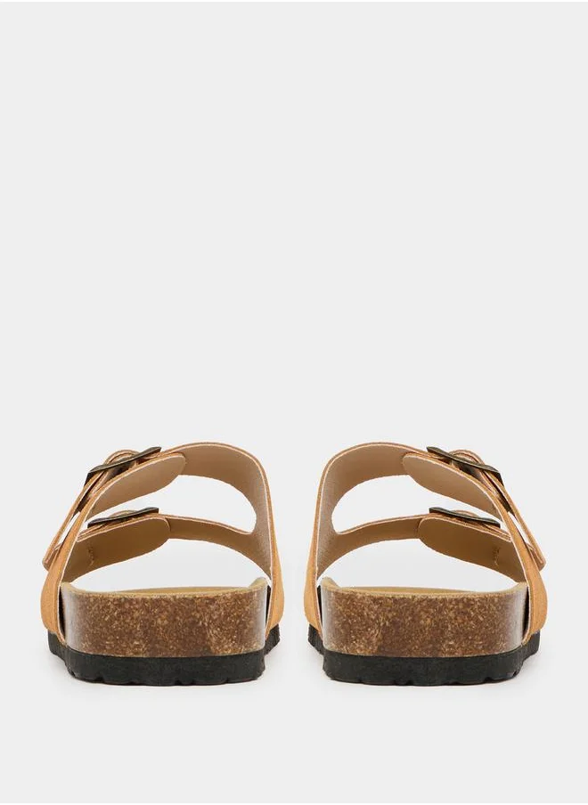 Styli Suede Look Soft Footbed Sandals