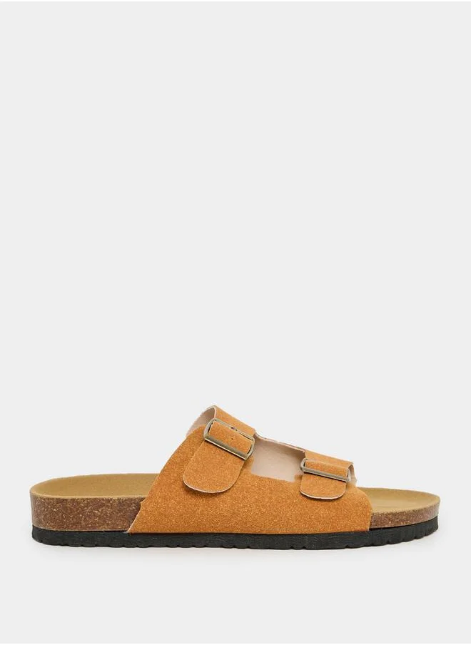 Styli Suede Look Soft Footbed Sandals