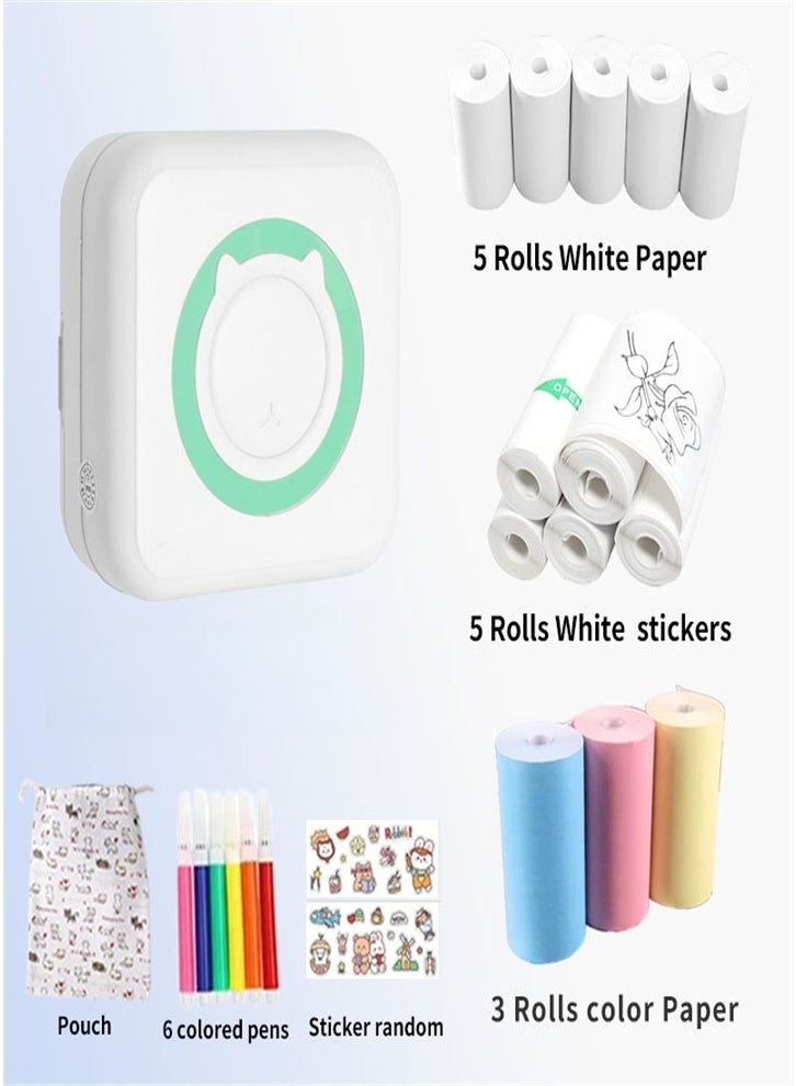 تتضمن النسخة المحدثة 13 لفة من الورق، وطابعة ملصقات حرارية، وطابعة صور صغيرة محمولة، وطابعة بدون حبر بلوتوث قابلة لإعادة الشحن للهواتف الذكية التي تعمل بنظامي التشغيل Android وiOS. - Image 1