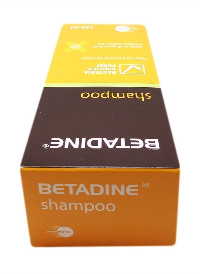 BETADINE - شامبو بيتادين للعناية بفروة الرأس ضد القشرة لجميع أنواع الشعر (عبوة واحدة / 120 مل) - Image 1