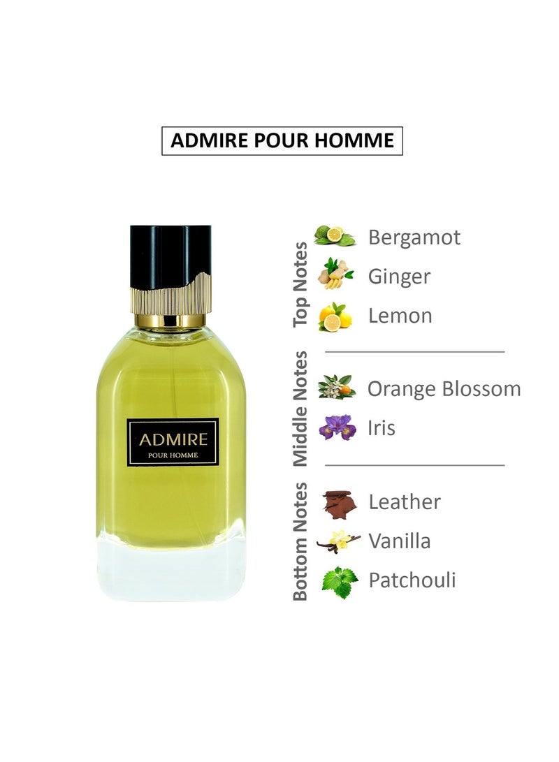 ديفينا عطرا أدماير للرجال، ١٠٠ مل | عطور تدوم طويلاً، عطر يعشقه الرجال | برائحة الجلد والفانيليا - Image 5