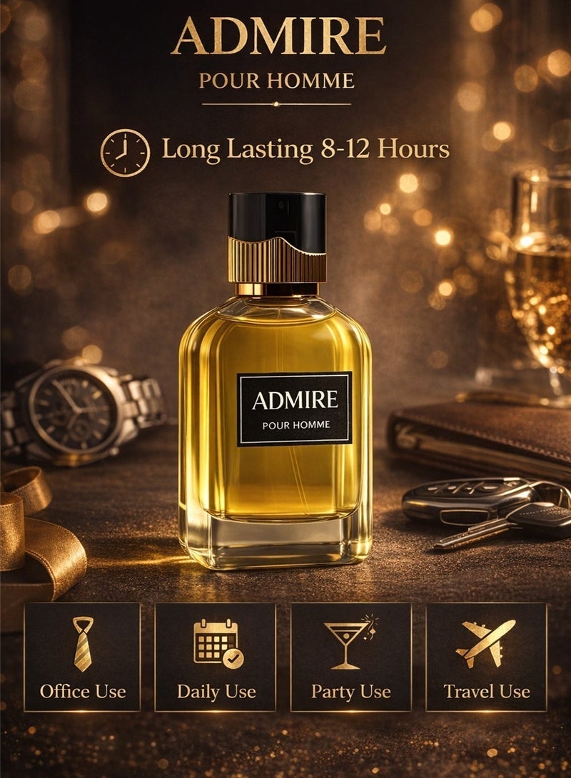 Divina Admire EDP 100ml Men Perfume – Long Lasting Leather Vanilla Woody Fragrance, Strong Masculine Scent for Office & Special Occasions - Image 3