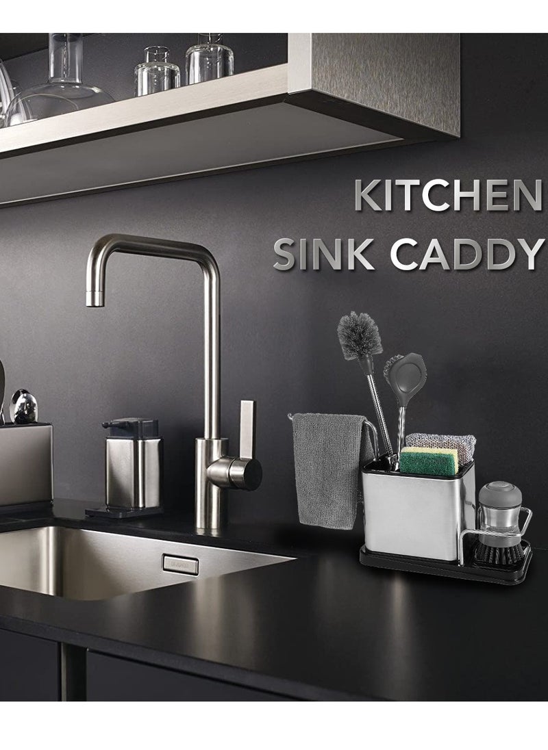 Home Care Sink Organizer 22x10x17.5cm, PP + Stainless Steel, Frosted Surface  - Image 2