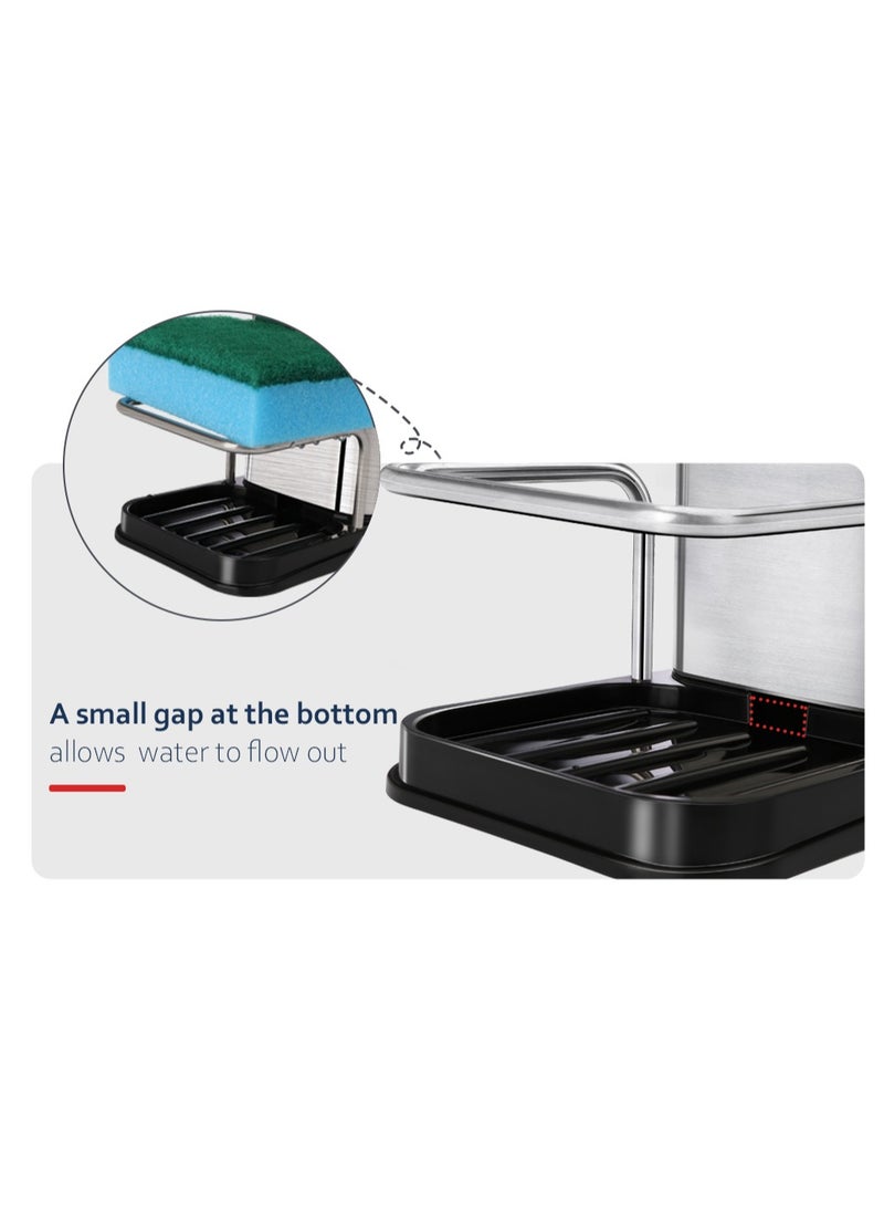 Home Care Sink Organizer 22x10x17.5cm, PP + Stainless Steel, Frosted Surface  - Image 5