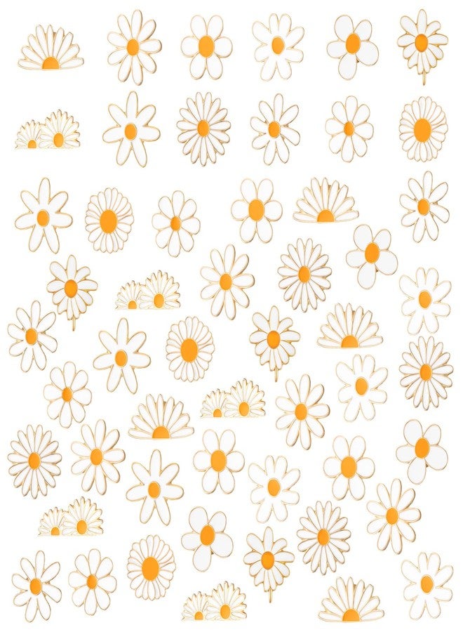 Yinkin 48 Pcs Spring Daisy Flower Lapel Pins for Women Daisy Award Pin Women Brooch Safety Push Buckle for Shirt Hat Sweater - Image 1