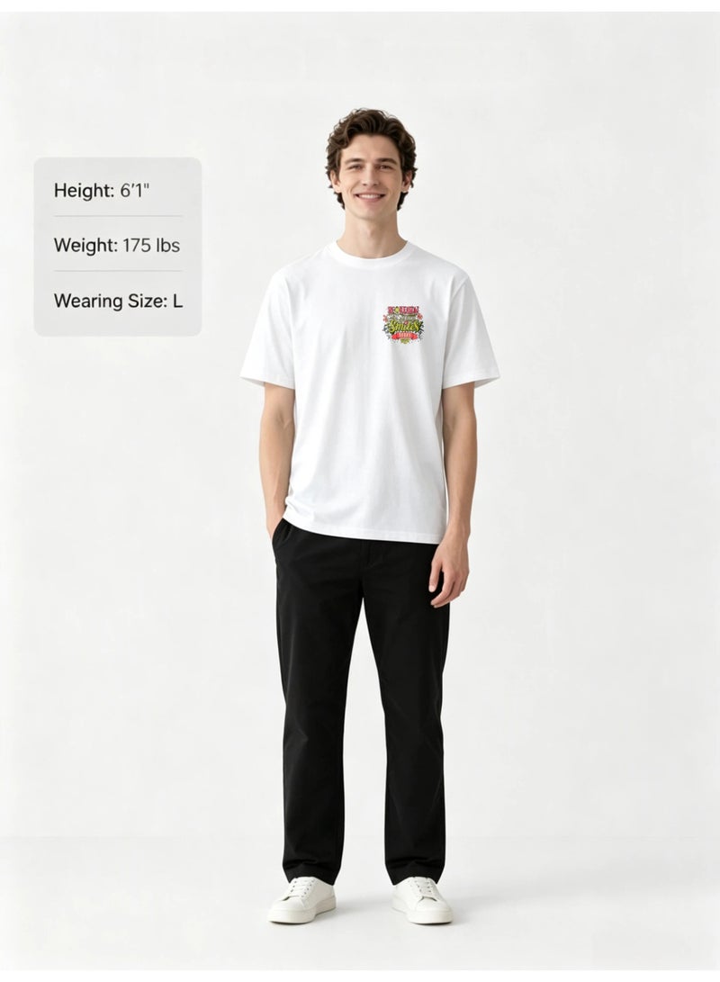 Men's 100% Cotton Short Sleeve T-Shirt with Double-Sided Print Pattern, Casual Tee - Image 3