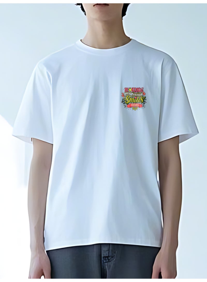 Men's 100% Cotton Short Sleeve T-Shirt with Double-Sided Print Pattern, Casual Tee - Image 2