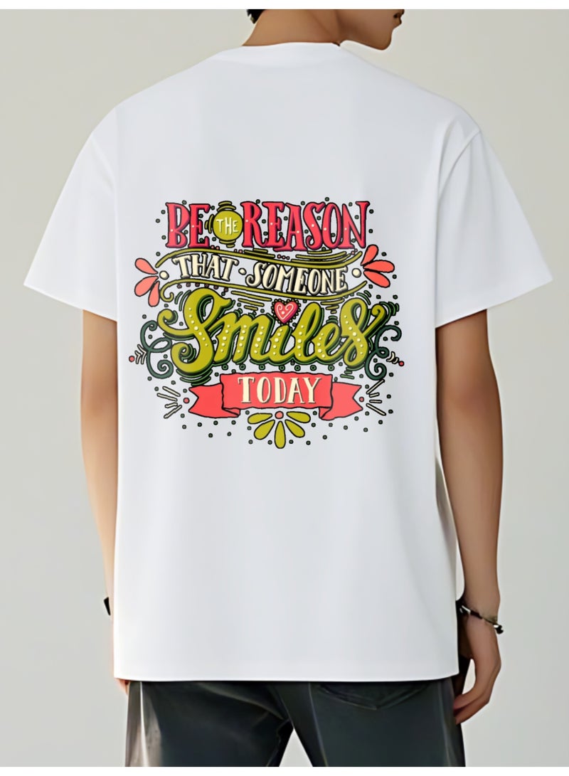 Men's 100% Cotton Short Sleeve T-Shirt with Double-Sided Print Pattern, Casual Tee - Image 4