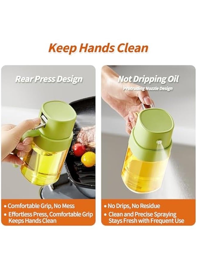 Oil Sprayer for Cooking, 6.8 OZ/ 200 ML Premium Oil Spray Bottle for Kitchen, Food-grade Olive Oil Sprayer, Portable Oil Mister for Air Fryer, kitchen, Outdoor BBQ and Camping (Green) - Image 2