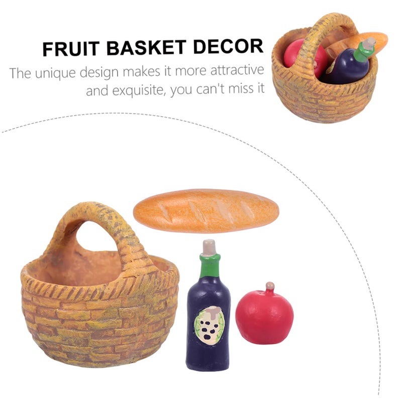Creative Resin Fruit Basket Tabletop Decoration Kitchen Desktop Ornament Yellow - Image 4