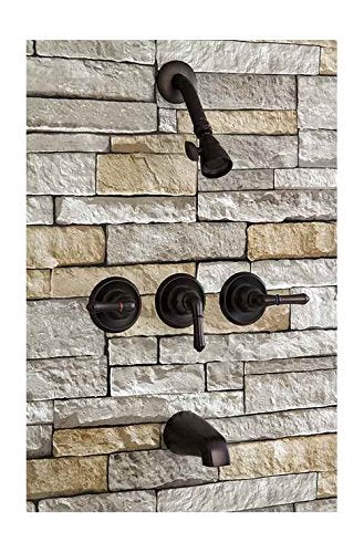 Kingston Brass KB235 Magellan Tub and Shower Faucet with 3-Magellan Handle, Oil Rubbed Bronze,5-Inch Spout Reach , Oil-Rubbed Bronze - Image 2