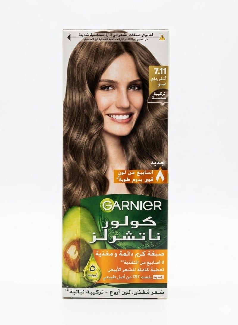 Garnier Color Naturals Creme Hair Color, 7.11 Ash Blonde  - 112 ML