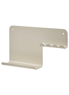 Zaboon Wall organiser w hooks, light grey-beige, 23x13 cm  - Image 1