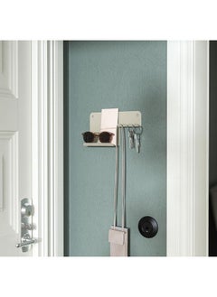 Zaboon Wall organiser w hooks, light grey-beige, 23x13 cm  - Image 5