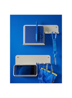 Zaboon Wall organiser w hooks, light grey-beige, 23x13 cm  - Image 2