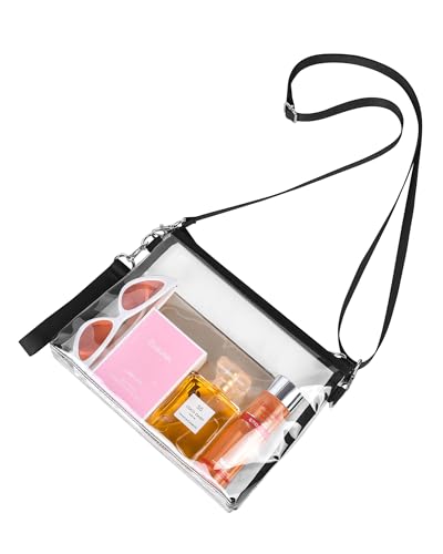 Bagenius Clear Purse Stadium Approved for Women, Transparent Clear Bag with Removable Straps, Coin Purse for Work Festival Sporting Events and Concert - Black - Image 1