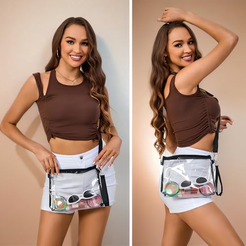 Bagenius Clear Purse Stadium Approved for Women, Transparent Clear Bag with Removable Straps, Coin Purse for Work Festival Sporting Events and Concert - Black - Image 3
